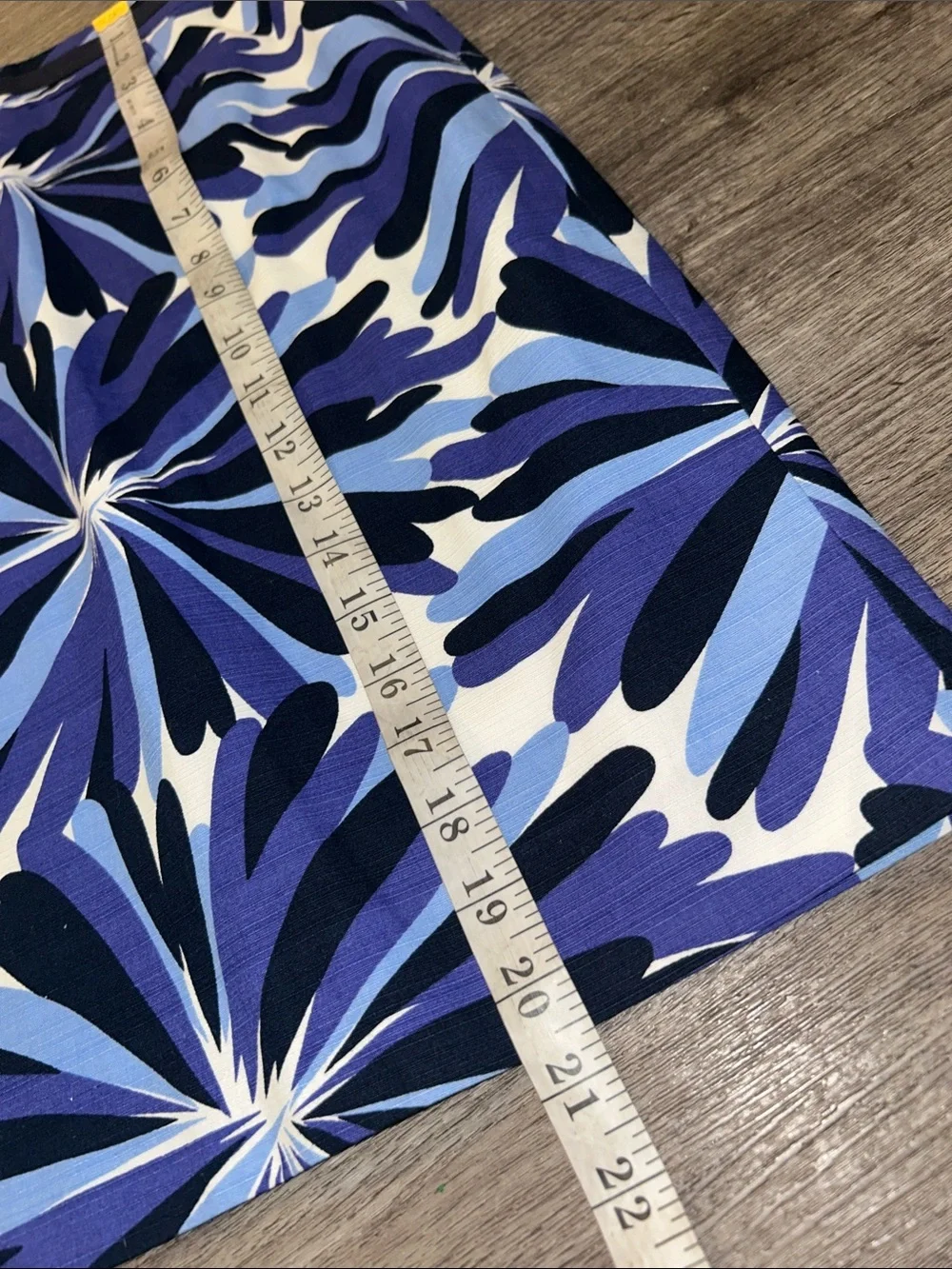Boden Blue Purple Abstract Floral Pencil Skirt Size US 4 UK 8 Lined Cotton